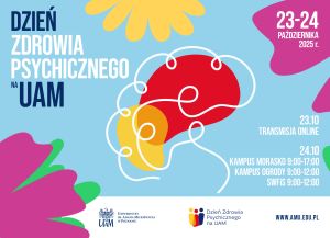 Plakat Dnia Zdrowia Psychicznego na UAM, 23–24 października 2025 roku.