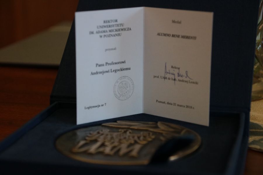 Medal Alumno Bene Merenti dla prof. Andrzeja Legockiego