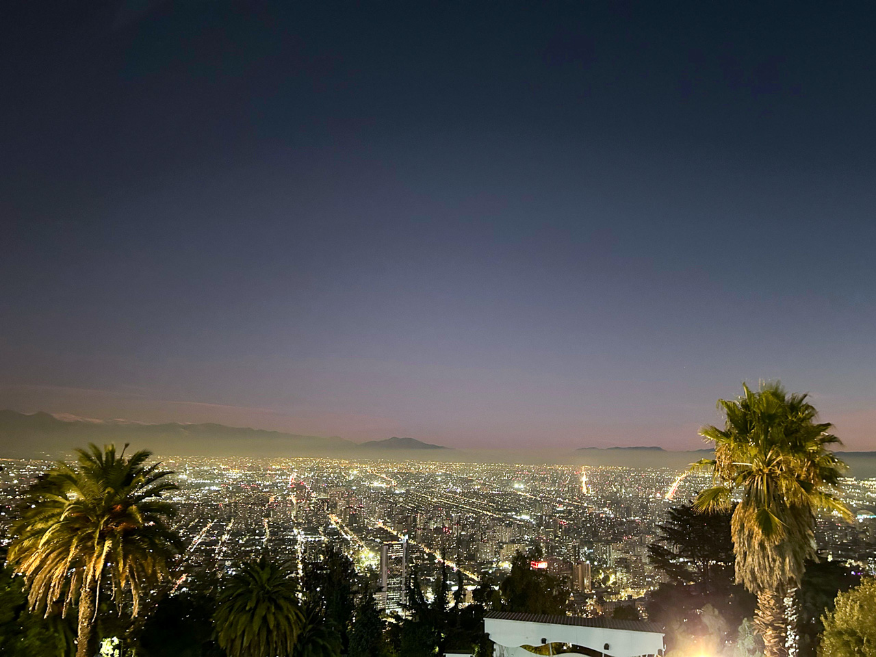 Santiago by night: view from San Cristóbal Hill (winter 2025)