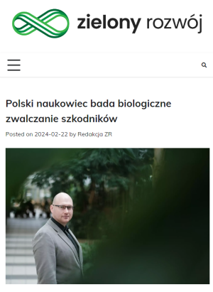 O badaniach dra Jakuba Baranka z Wydziału Biologii na portalu ZielonyRozwoj.pl
