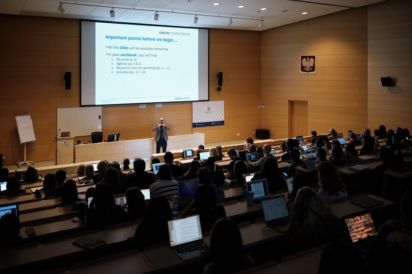 First Day of Nature Portfolio workshop for Scientists. The photo presents the audiance during the workshop.