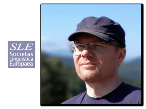 The SLE logo on a purple background on the left, with a photo of Dr Sylwiusz Żychliński on the right.