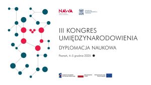 Plakat III Kongresu Umiędzynarodowienia „Dyplomacja naukowa”, Poznań, 4–5 grudnia 2025 r.