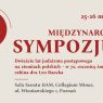 Plakat międzynarodowego sympozjum poświęconego dwustu latom judaizmu postępowego na ziemiach polskich, organizowanego w 70. rocznicę śmierci rabina dr. Leo Baecka, zapowiada wydarzenie 25–26 maja 2026 w Sali Senatu UAM w Collegium Minus w Poznaniu; na jasnym tle widnieje czerwony portret Leo Baecka i duży czerwony napis „Sympozjum”.