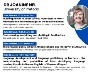 Guest Lectures: Dr Joanine Nel (University of Pretoria)