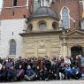  A photo of a group of students in Kraków’s Old Town and at Wawel