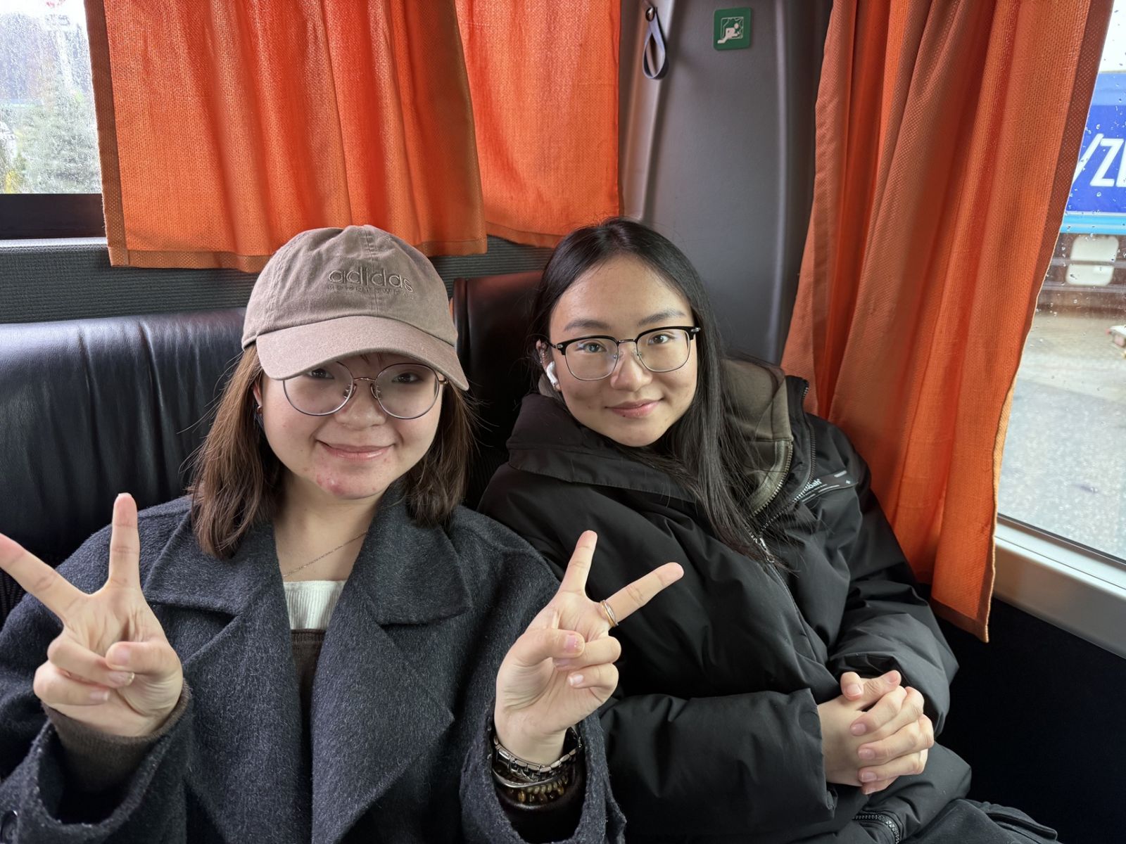 Photo of students taken in the bus, during the trip