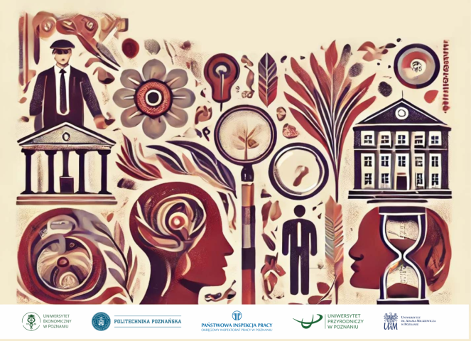 Ilustracja symbolizująca edukację, naukę i rozwój, z postaciami i motywami roślinnymi oraz logotypami organizatorów wydarzenia.