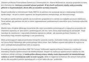 "Czy Bliski Wschód stoi u progu kolejnego wielkiego kryzysu?" - prof. Przemysław Osiewicz w Radiu RMF24