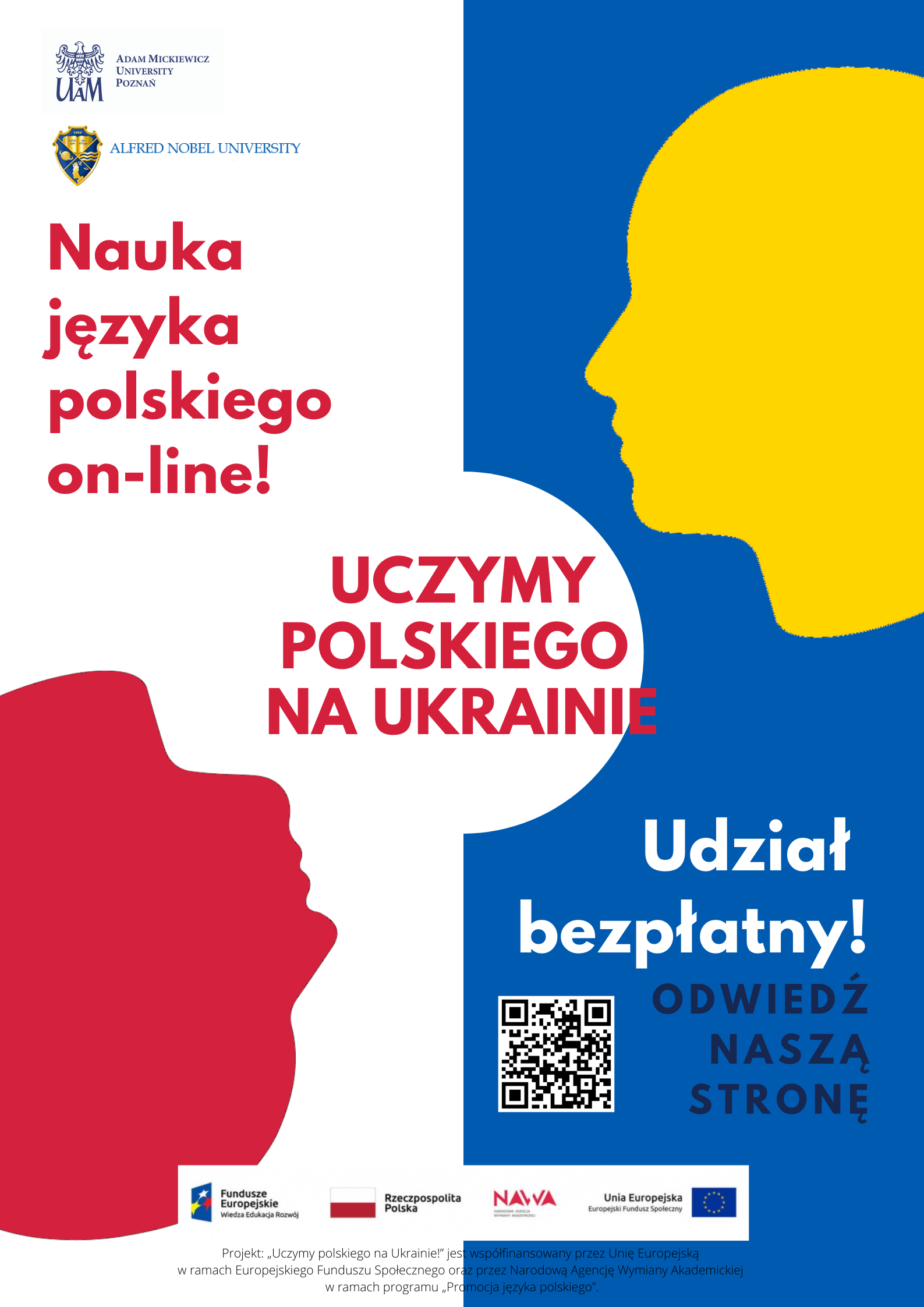 Plakat programu Uczymy polskiego na Ukrainie