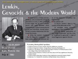 Webinar „Lemkin, Genocide, and the Modern World”