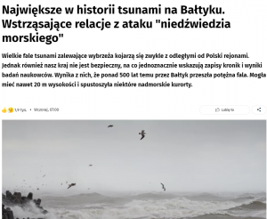 Największe w historii tsunami na Bałtyku. Wstrząsające relacje z ataku 