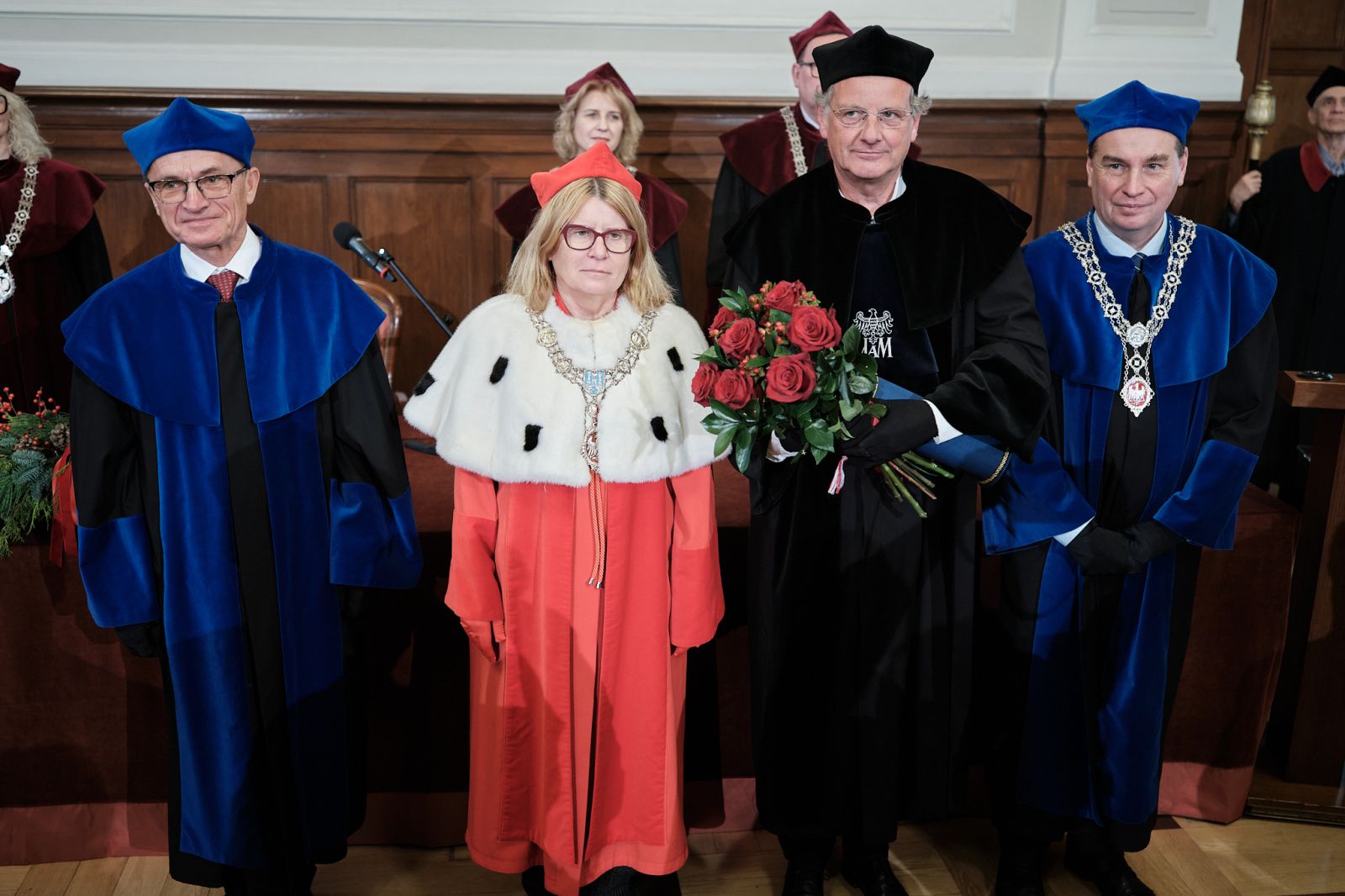 Prof. Janusz Czebreszuk, prof. Bogumiła Kaniewska, prof. Johannes Müller, prof. Andrzej Michałowski