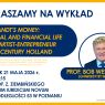 Plakat zaprasza na wykład prof. Boba Wesselsa „Rembrandt’s Money: The Legal and Financial Life of an Artist-Entrepreneur in 17th Century Holland”, który odbędzie się 21 maja 2026 o godz. 16.15 w Collegium Iuridicum Novum w Poznaniu; po prawej stronie widnieje portret prelegenta, okładka książki i kod QR.