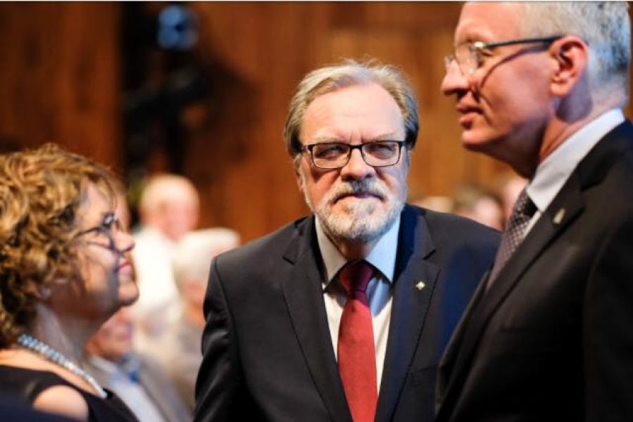 Anna Bikont, JM Rektor UAM prof. Andrzej Lesicki i Prezydent Miasta Poznania Jacek Jaśkowiak