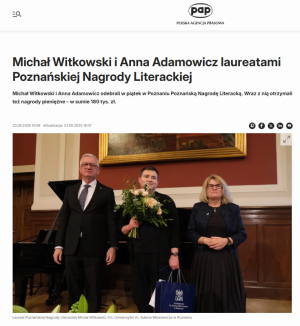 Print screen publikacji na stronie Polskiej Agencji Prasowej