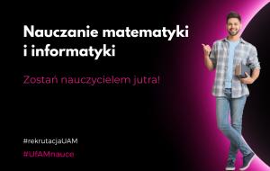 grafika dekoracyjna z napisem Zostań nauczycielem jutra