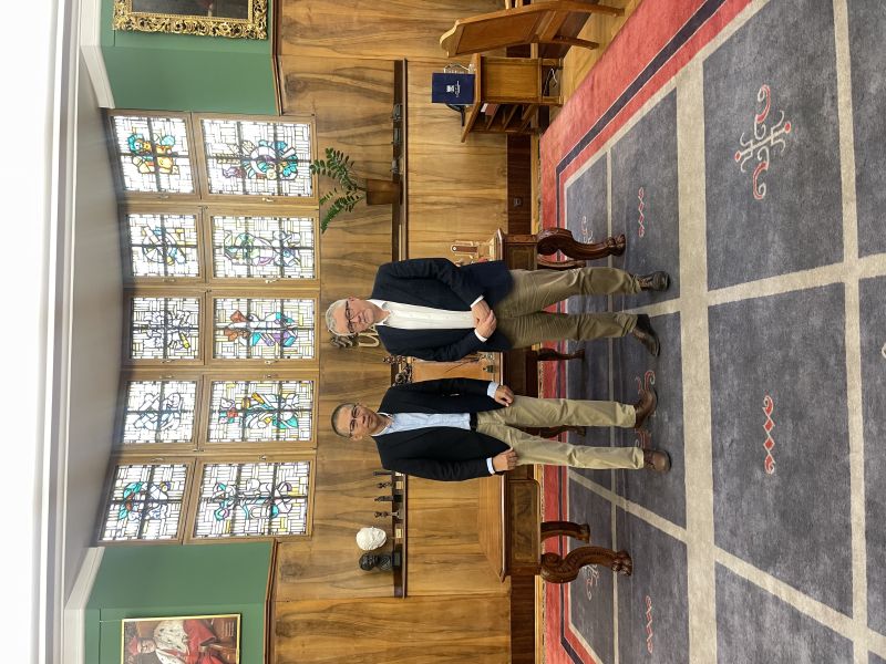 Visit of the Charge d'Affaires of the Republic of Indonesia to AMU. Photo from the meeting with prof. Rafał Witkowski, Vice-Rector for International Cooperation, in the office of Her Magnificence the Rector. 
