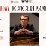 Plakat zapowiadający II Wydziałowy Koncert Kameralny na Wydziale Filologii Polskiej i Klasycznej UAM; na środku zdjęcie pianisty przy fortepianie. Informacje o programie (Beethoven, Chopin, improwizacje), prelekcji prof. Mikołaja Rykowskiego oraz koncercie Miłosza Lewandowskiego, 17 grudnia o godz. 13.00 w Sali Teatralnej.