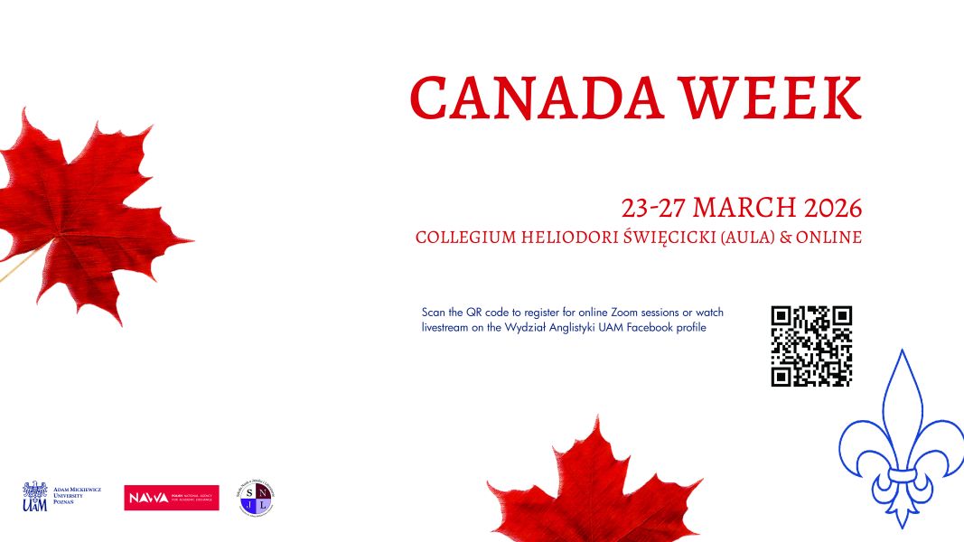 Canada Week at Adam Mickiewicz University in Poznań, March 23–27, 2026, held at Collegium Heliodori Święcicki and online