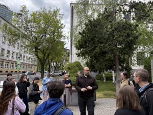 Students and doctoral candidates on a trip to Bratislava as part of the Erasmus+ Blended Intensive Programmes. 
