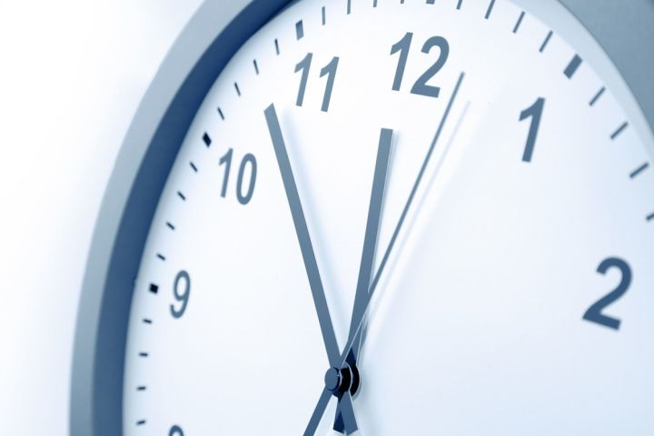 analogue clock on the white backgroud