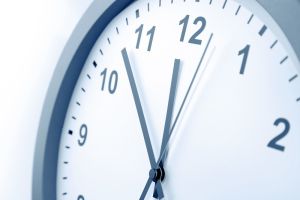 analogue clock on the white backgroud