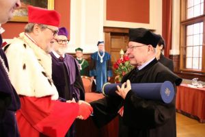 Jego Magnificencja Rektor UAM, prof. Andrzej Lesicki oraz profesor Rolf Fieguth