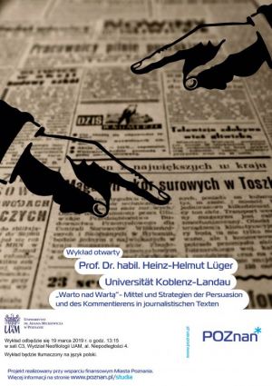 Wykład otwarty prof. Heinza-Helmuta Lügera