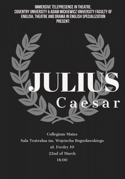Plakat spektaklu Juliusz Cezar