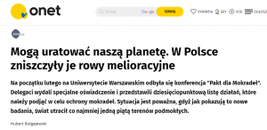 Mogą uratować naszą planetę. W Polsce zniszczyły je rowy melioracyjne - onet.pl