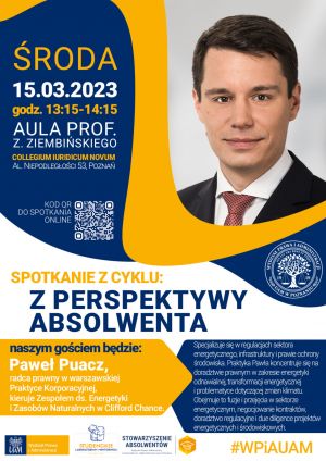 Spotkanie z cyklu „Z perspektywy Absolwenta” – Paweł Puacz (WPiA)