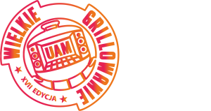 The picture shows the logotype of the AMU Great Barbecue 2025. The logo is multi-colour with an imitation of barbecue in the circle.