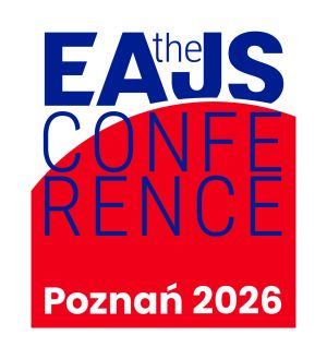 the EAJS conference logo. The conference will be held in August 2026, in Poznan.