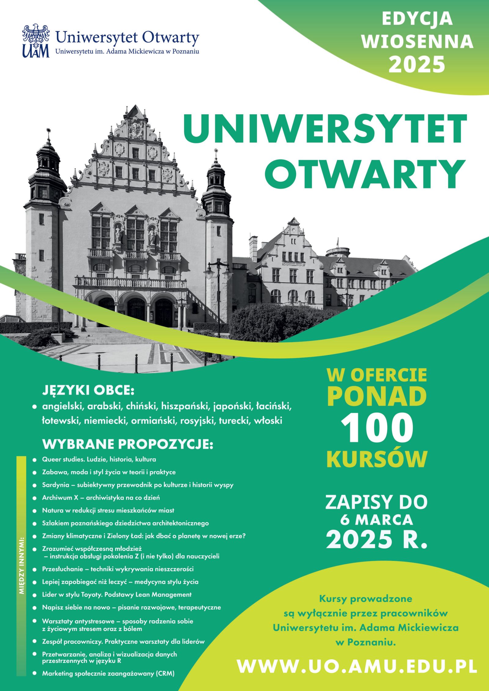 Plakat z Collegium Minus w Poznaniu 