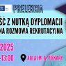 Plakat prelekcji Biura Karier UAM o udanej rozmowie rekrutacyjnej, 19.11.2025, godz. 12:00–13:00, Aula im. A. Piekary.