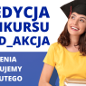 Grafika informacyjna o IX edycji konkursu FUND_AKCJA Fundacji UAM; po lewej tekst o naborze zgłoszeń do 12 lutego, po prawej uśmiechnięta studentka w birecie, trzymająca książki.