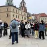  A photo of a group of students in Kraków’s Old Town and at Wawel