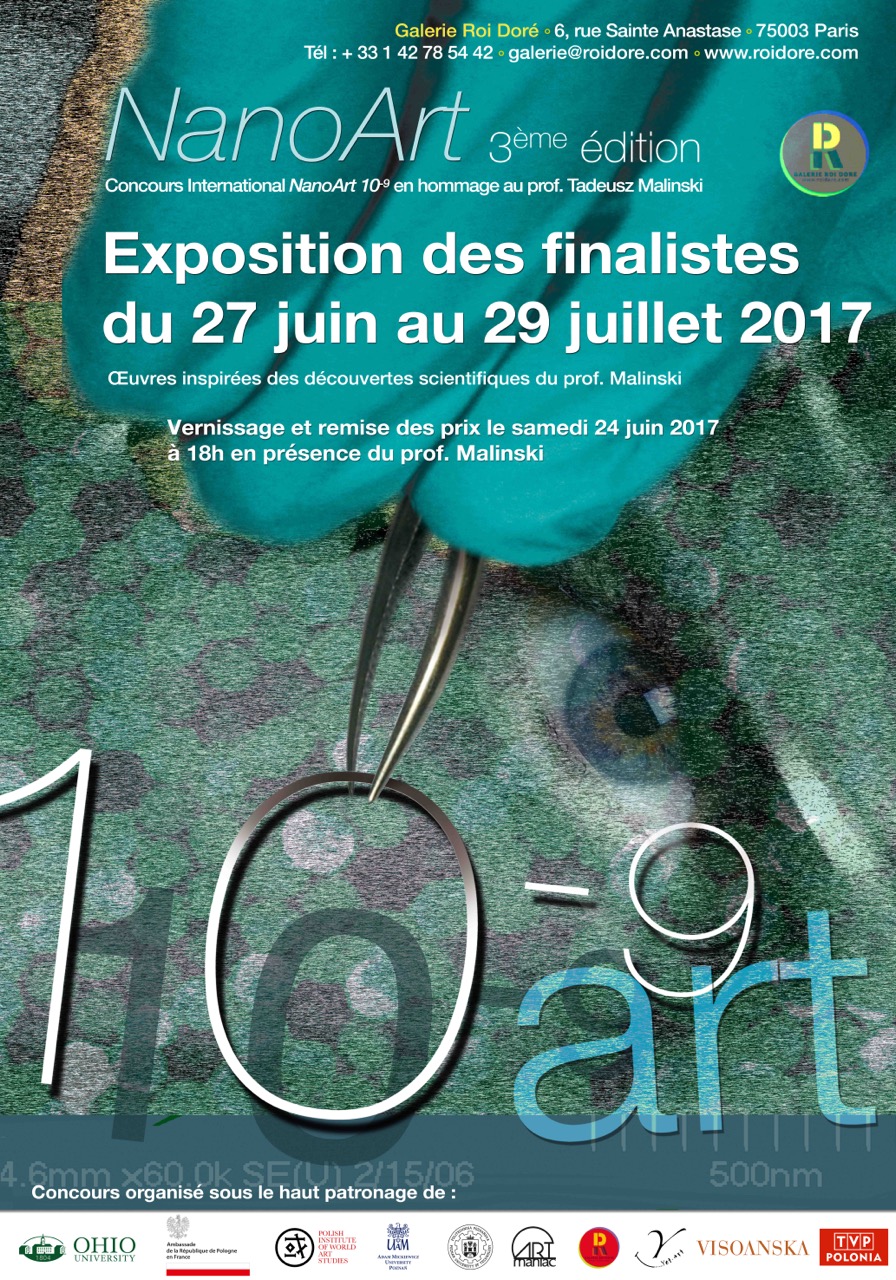 Plakat - wystawa w Paryżu, patronat UAM
