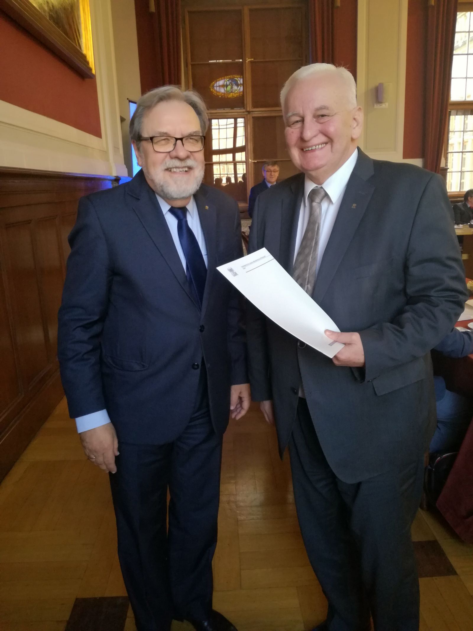 JM Rektor UAM, prof. dr hab. Andrzej Lesicki oraz kanclerz UAM, pan Stanisław Wachowiak