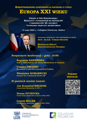 Konferencja naukowa „Polska w Unii Europejskiej. Rezultaty i scenariusze na przyszłość z perspektywy 20. rocznicy podpisania Traktatu Akcesyjnego”