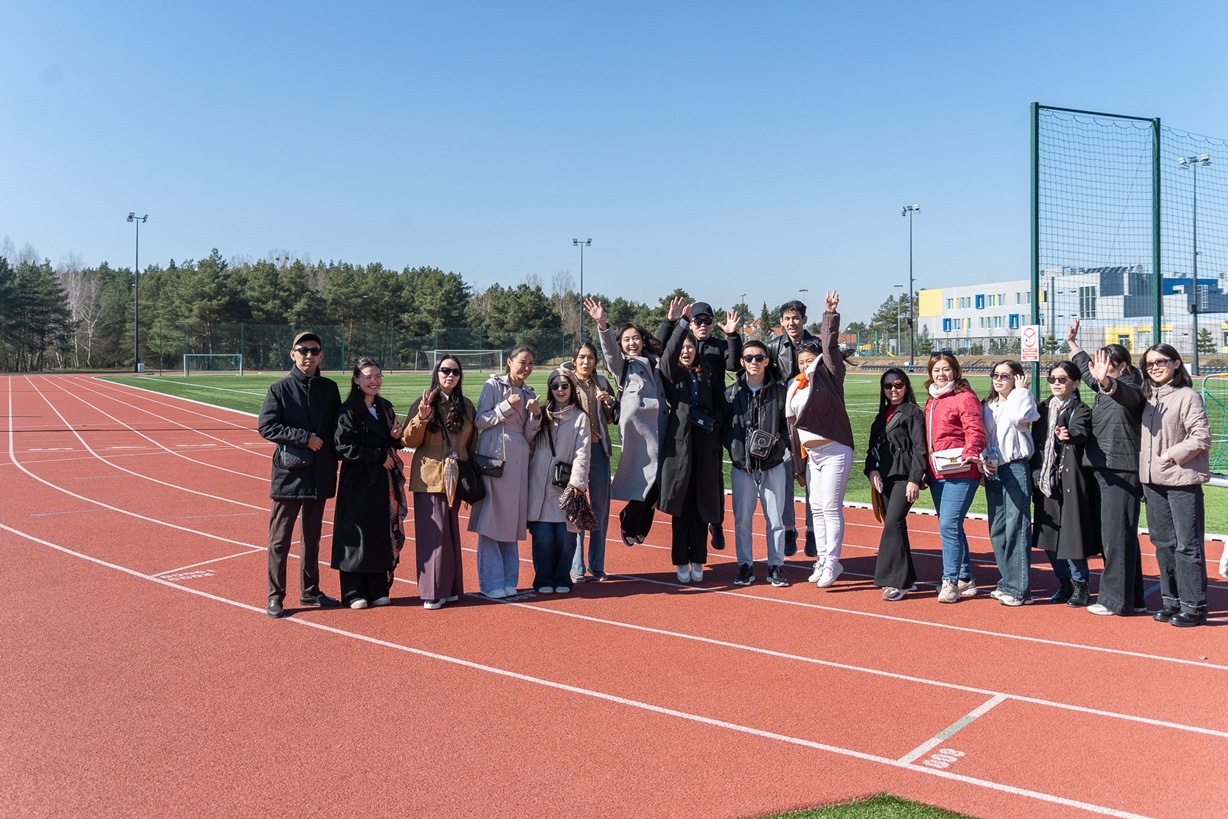 Internship Participants on the grounds of the AMU Sports Centre