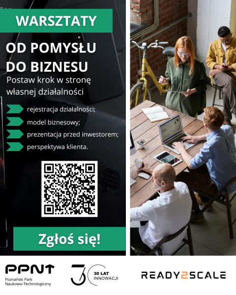 Plakat z QR code do zapisów na wydarzenie