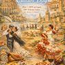 Poster for “Spanish Culture Day” featuring a richly illustrated scene with iconic Spanish architecture, including cathedral towers and historic buildings. In the foreground, a flamenco dancer in a red-and-white dress performs, while a couple in traditional attire dances nearby. A group of people dances in a circle in the background. The bottom of the image shows Spanish food such as tapas, tortilla, churros, olives, and drinks. Event details: May 7, 2025, at 6 p.m., AMU Welcome Centre, Św. Marcin 78, Poznań