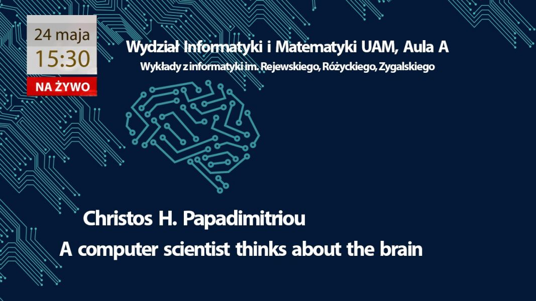 Wykład Christosa Papadimitriou - transmisja online - infografika