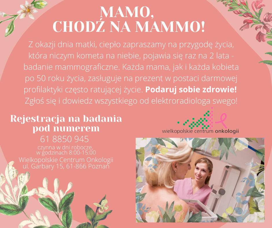 Plakat dotyczący badań mammograficznych