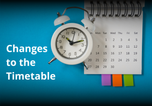 Changes to the timetable on 17 and 18 June