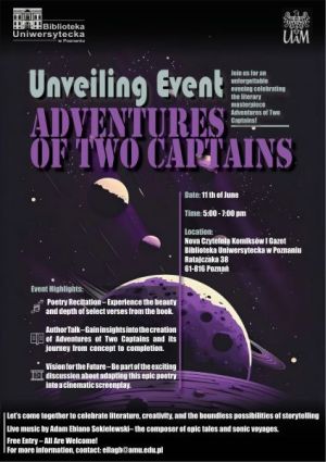 Literary, political and social meeting: Adventures of Two Captains