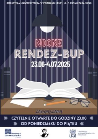 Plakat promujący akcję Nocne Rendez-BUP