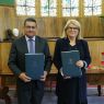 signing ceremony of cooperation agreement between AMU and Universidad Estatal Amazónica